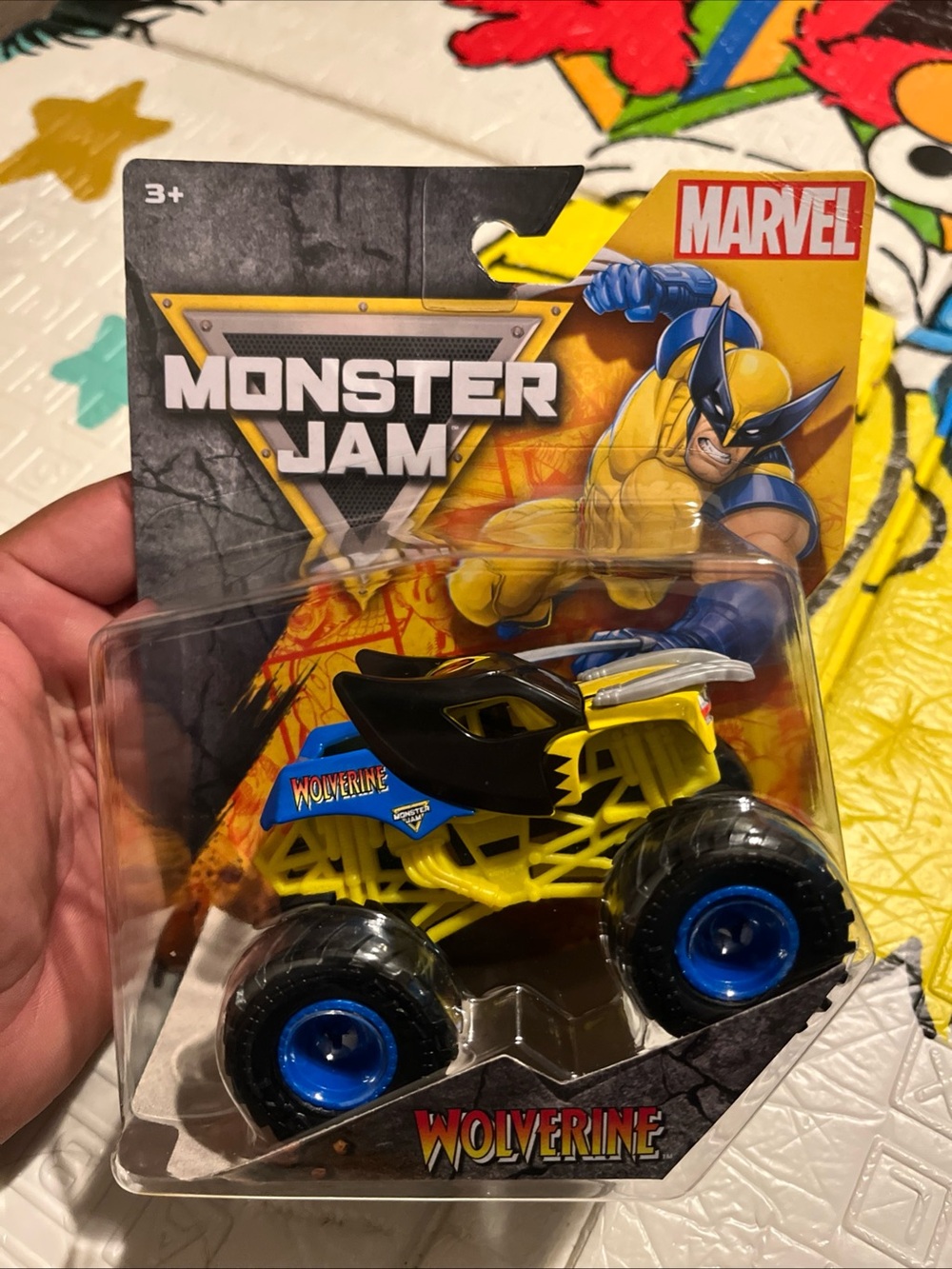 Marvel Monster Jam Wolverine Monster Truck Toy - Yellow & Blue